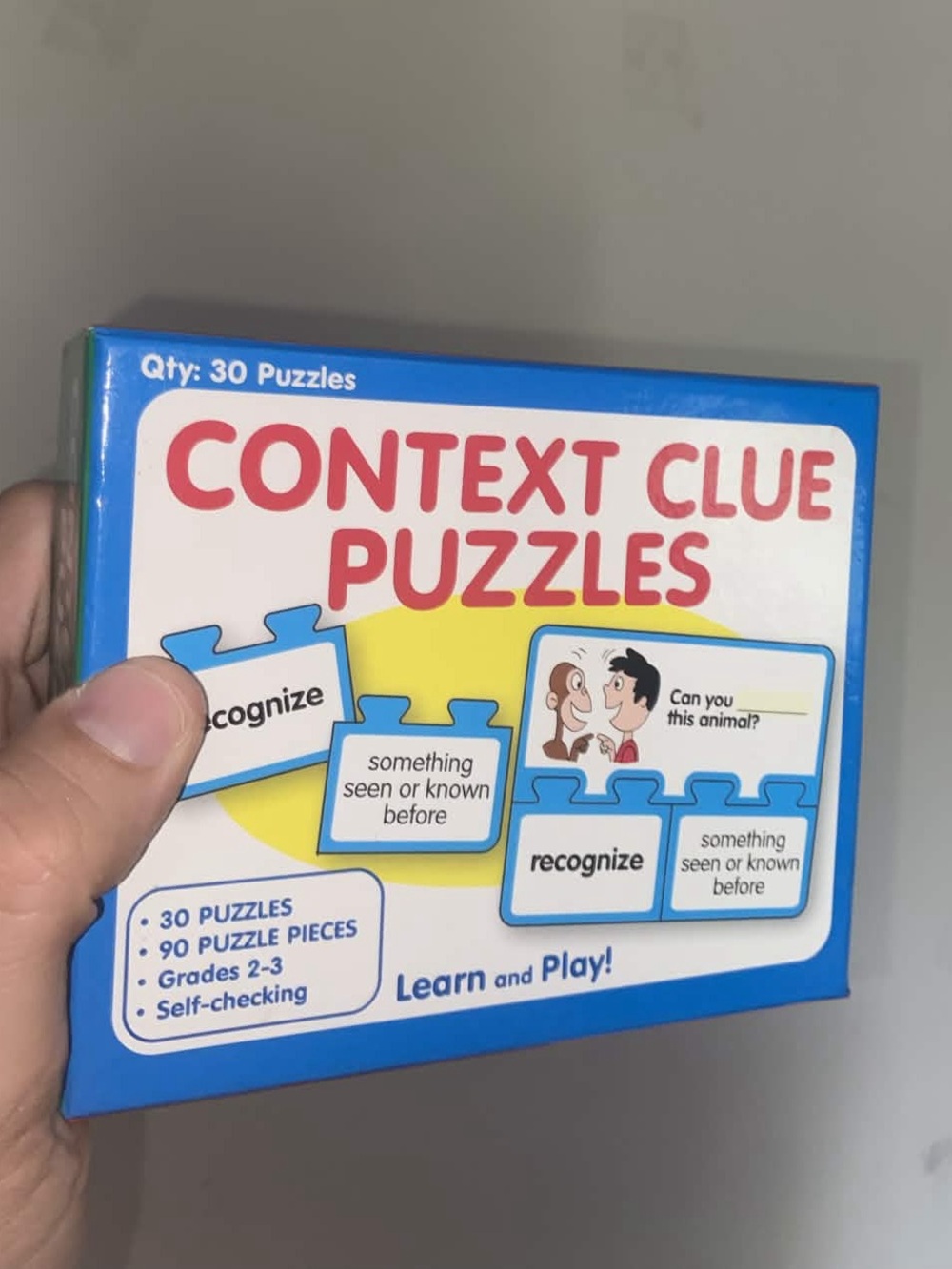 ContextClue Puzzles Educational Learning Game 30 SelfChecking Puzzles Grades 2-3